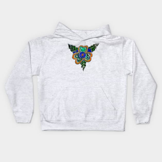 Tri Heart Leaf Kids Hoodie by TriForceDesign